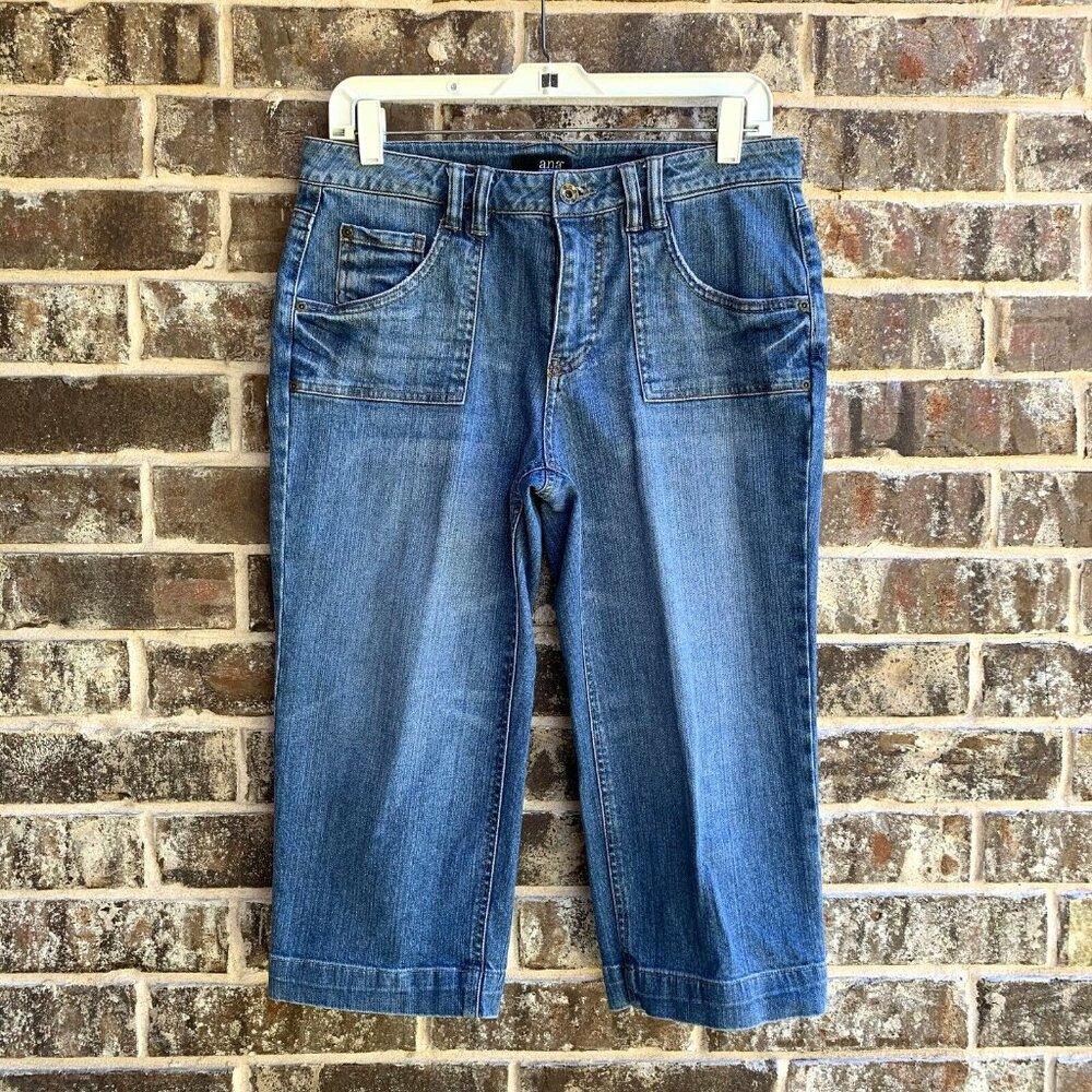 a.n.a. A New Approach Women's Mid Rise Cropped Capri Denim Jeans Blue Size 6